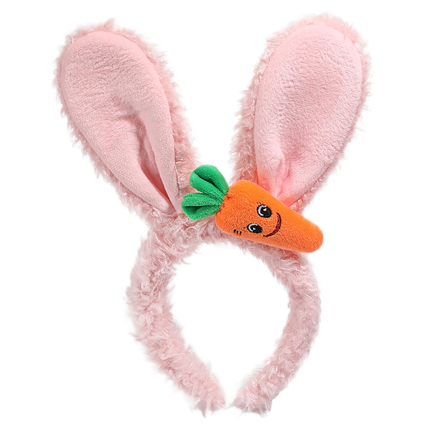 FunSpt Easter Bunny Rabbit Ears Plush Headband Halloween Costume for Aldult Carrots 2