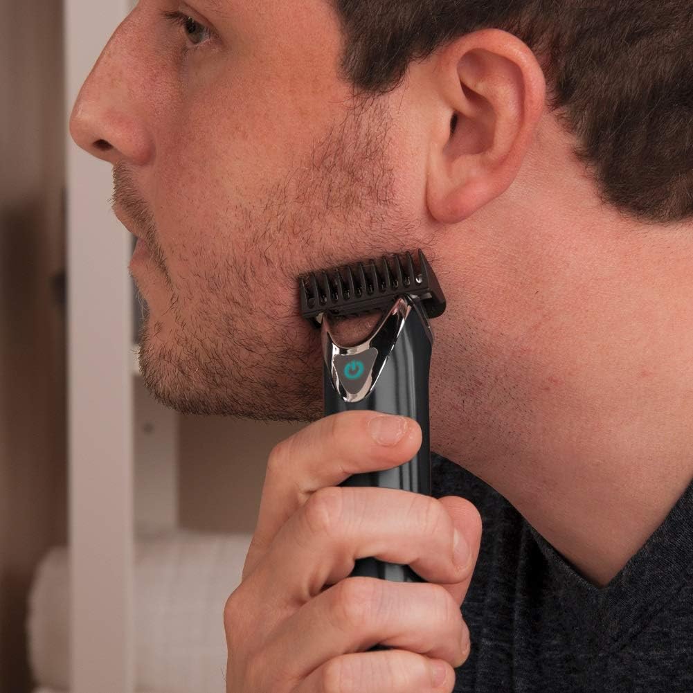 Wahl Stainless Steel Lithium Ion 2.0+ Beard Trimmer - Rechargeable Men's Grooming Kit with Nose & Ear Trimmer
