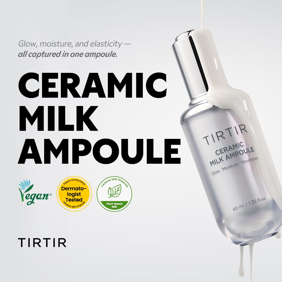 TIRTIR Ceramic Milk Ampoule - Nourishing Hydration for Radiant Skin | 1.35 Fl Oz