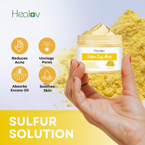 **Regine Switzerland Sulfur Face Mask - All-Natural Clay Treatment for Glowing Skin | Acne, Oily Skin Relief**
