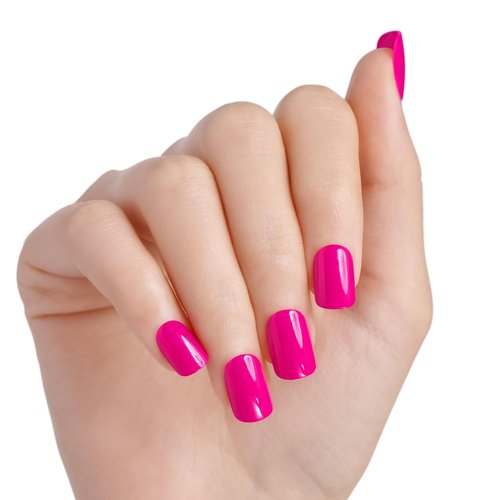 Kiss Impress No Glue Mani Press On Nails - 'All Smiles' Pink Squoval Short Size | 30 Nails & Accessories Included
