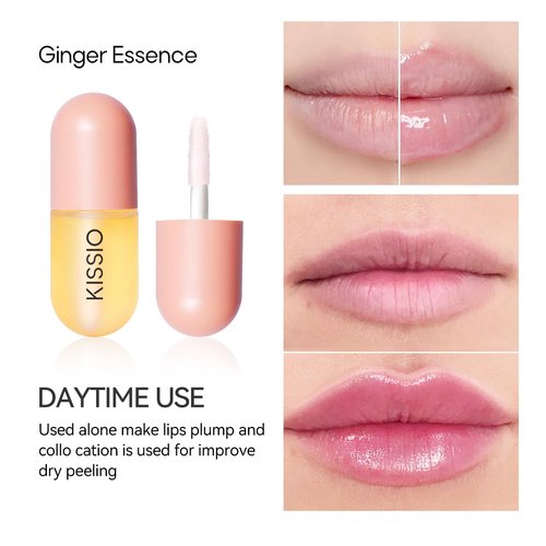 KISSIO Lip Plumper Set - Natural Lip Plumper Gloss for Day & Night Use | 2-Piece Moisturizing Care