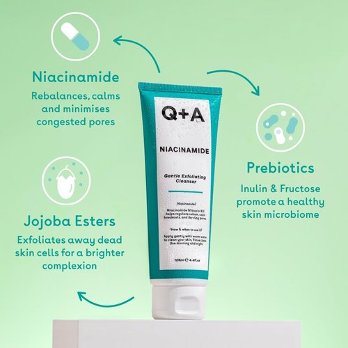 Q+A Niacinamide Gentle Exfoliating Cleanser - Brightening & Hydrating Formula | 125ml