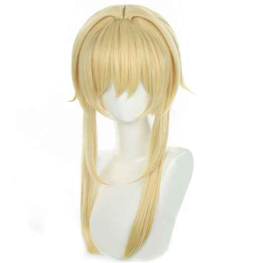 Anime Cosplay Wig Genshin Impact Lumine Wig Light blonde long hair with Free Wig Cap for Comic Con, Cosplay show, Halloween