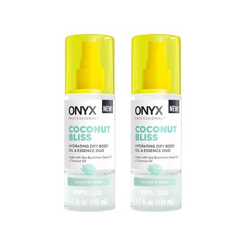 Onyx Professional Hydrating Dry Body Oil - Coconut Bliss | 3.7 Fl Oz, 2-Pack for Silky Skin
