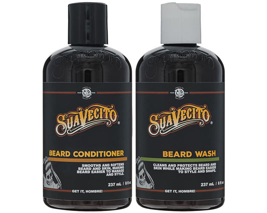 Suavecito Beard Wash Set - Cleansing & Conditioning Kit for Men | 8 oz Each