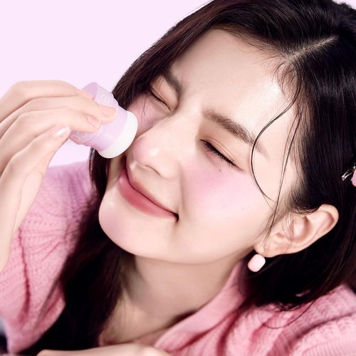 COLORKEY Shimmering Pudding Powder Blush - Lightweight, Non-Drying Formula | Naturally Luminous Semi-Matte Finish (01 Violet, 3.2g)