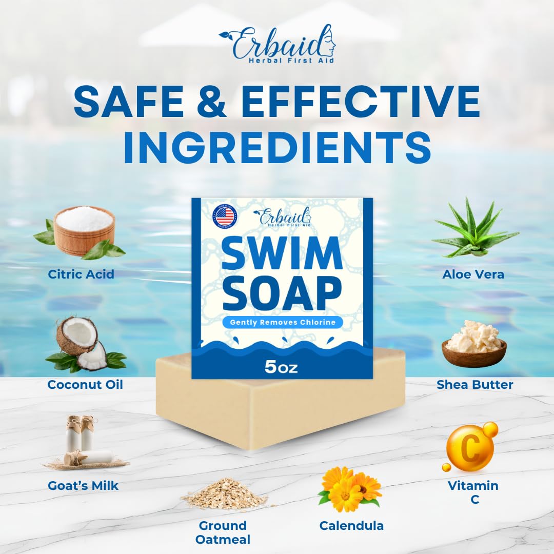 Skiennix Swimmers Shampoo - Chlorine Removal Body Wash & Soap Bar - Gentle Moisturizing Care for All Ages