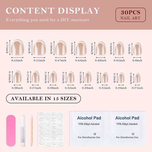 XZMeiLun Press On Nail, French Tip Chrome Acrylic Press On Nails Short Round, Designer Reusable Glazed Fake Nails, Glossy Soft Gel Nails Wedding and Party, Stick On Glue On Nails Press Ons for Women