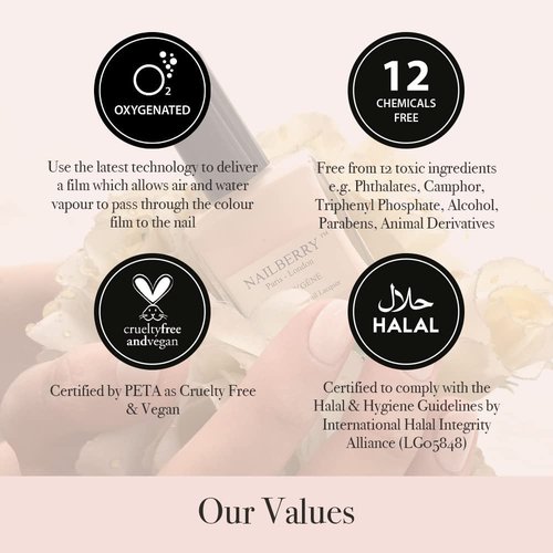 Nailberry L'Oxygéné Oxygenated Nail Lacquer - Beige Pink Semi-Sheer Polish | UV Protected, 12-Free, Vegan | 15 ml
