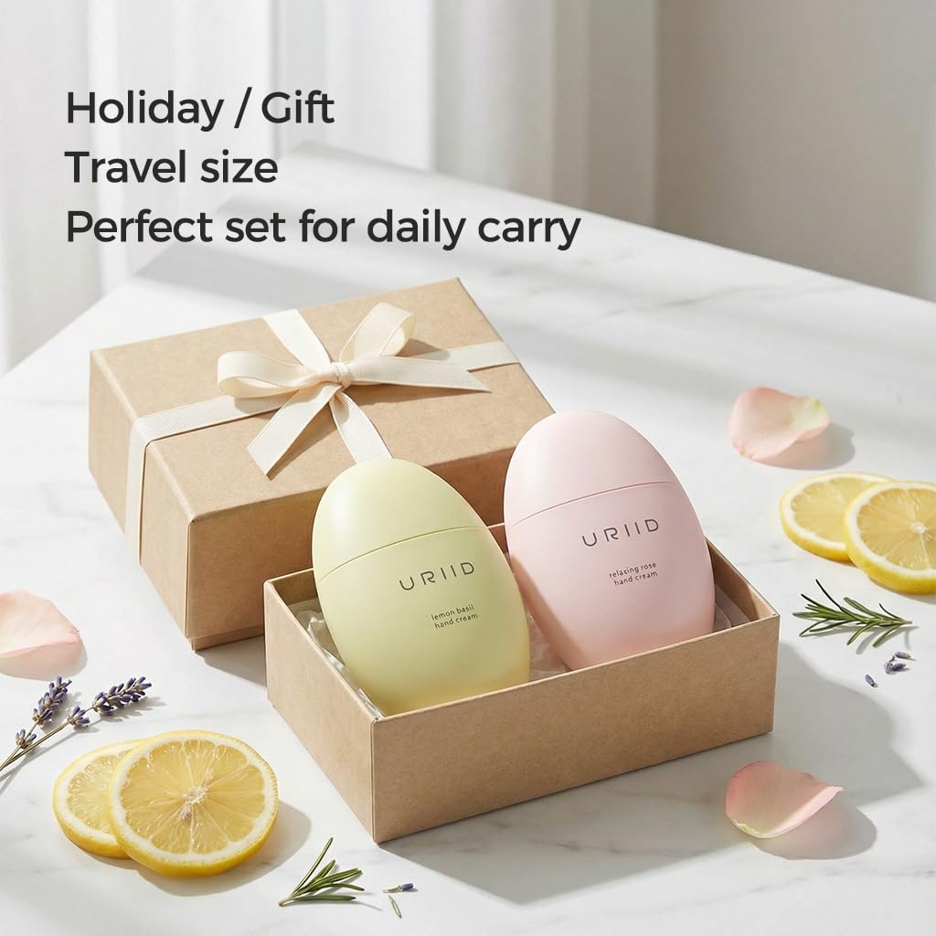 Skiennix 2-in-1 Hand Cream Set - Nourishing Lemon Basil & Relaxing Rose, 1.76 oz Each