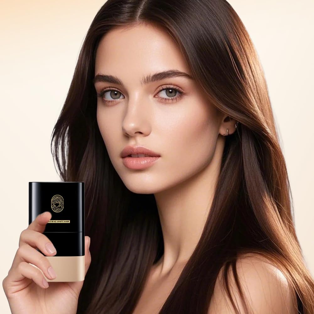 Skiennix Hair Color Stick - Long-Lasting 2-In-1 Dye & Comb for Gray Hair Coverage | Black Brown