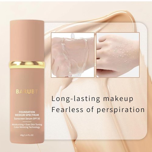 4 in 1 Color Changing Foundation - Medium Spectrum, Long-Lasting Waterproof Makeup, Hydrating Concealer, 1.4 Fl. Oz.
