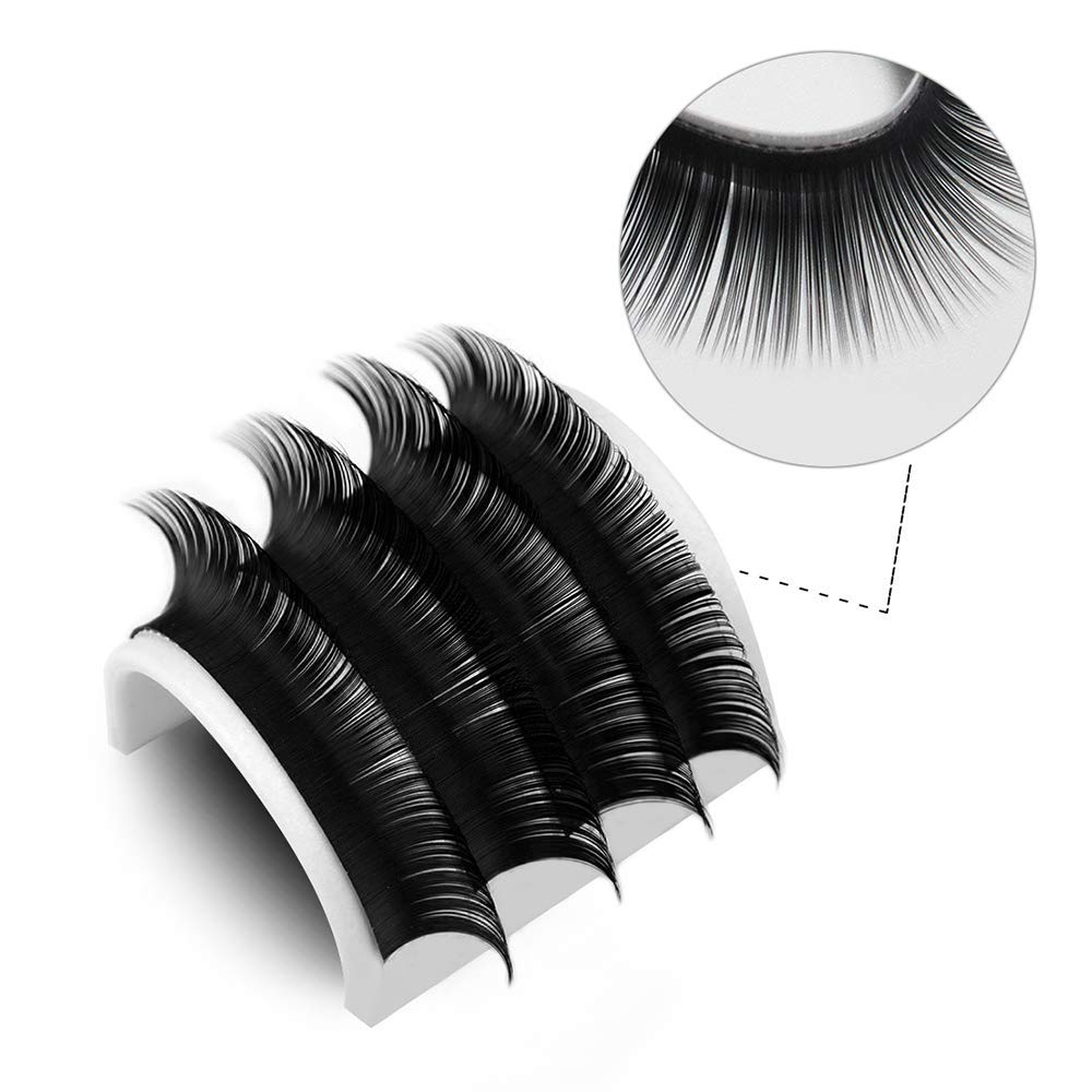 QUEWEL Eyelash Extensions 0.03mm D Curl 10mm Supplies Matte Black Individual Eyelashes Salon Use|0.03/0.05/0.07/0.10/0.15/0.20mm C/D Single 8-18mm Mix 8-15mm/10-15mm|（0.03 D 10mm）