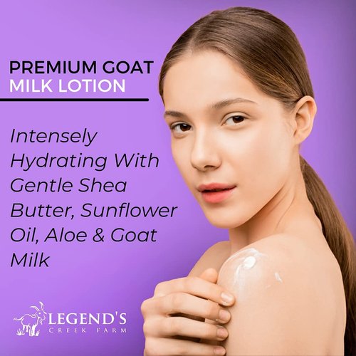 Legend's Creek Farm Goat Milk Lotion - Moisturizing Body Lotion with Shea Butter & Aloe | 9 oz Unscented