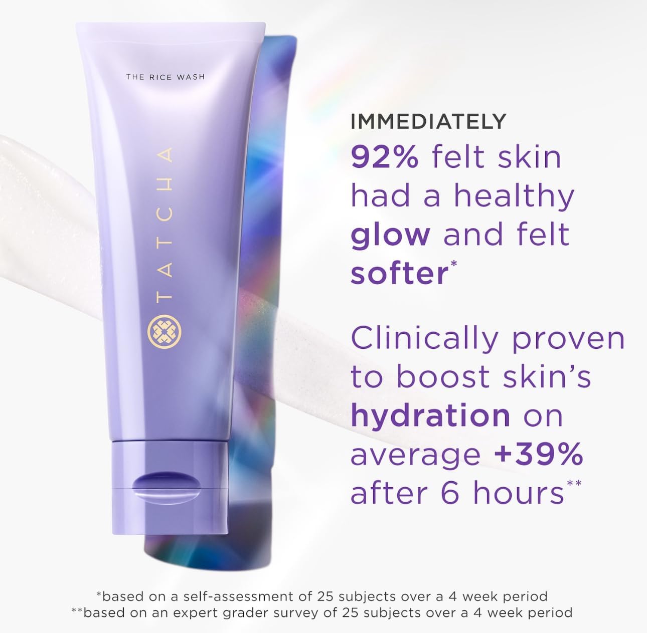 TATCHA The Rice Wash Jumbo - Gentle Cream Facial Cleanser for Soft, Luminous Skin | 240 ml / 8.1 fl. oz.