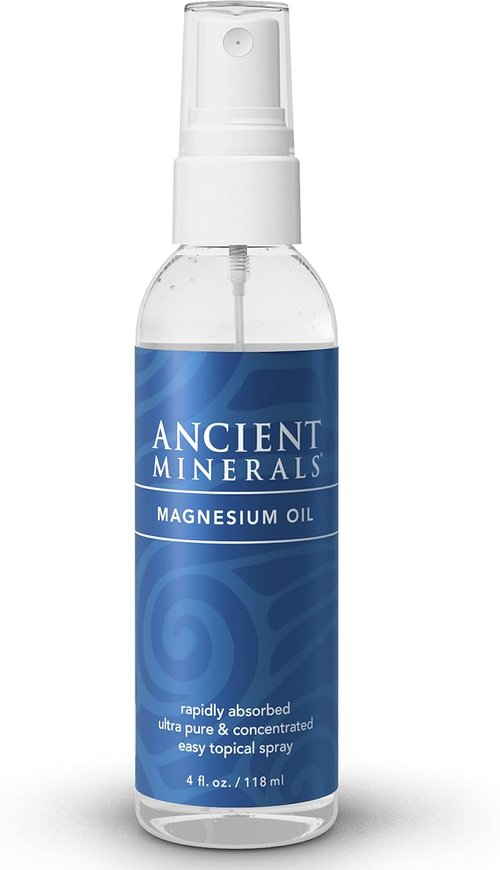 Ancient Minerals Magnesium Oil Spray - Pure Zechstein Magnesium Chloride for Skin Relief | 4 fl oz