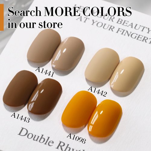 Double Rhythm 15ML Gel Polish Pure Sheer Same Color Same Bottle Soak Off Gel Polish Art Manicure Salon DIY at Home for Women (Ginger Yellow-A1098)