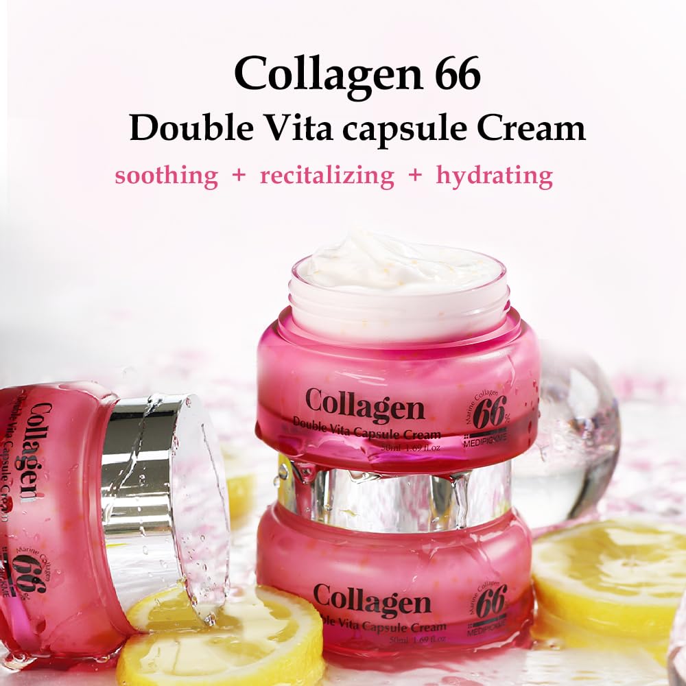 Collagen face cream- marine collagen cream Niacinamide & Freeze-Dried Hydrolyzed Collagen - Boosts skin's barrier Reduce Wrinkles Cream,Lifting Face Moisturizer With Collagen Made Of Vitamin 1.69 Oz