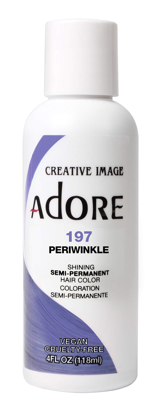 Adore Semi Permanent Hair Color - Vegan and Cruelty-Free Purple Hair Dye - 4 Fl Oz - 197 Peri Winkle (Pack of 2)