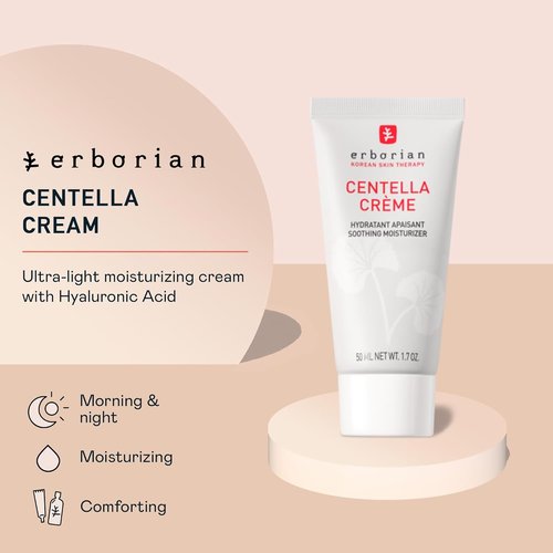 Erborian Centella Cream - Soothing Hydration for Sensitive Skin | 1.70 Fl Oz