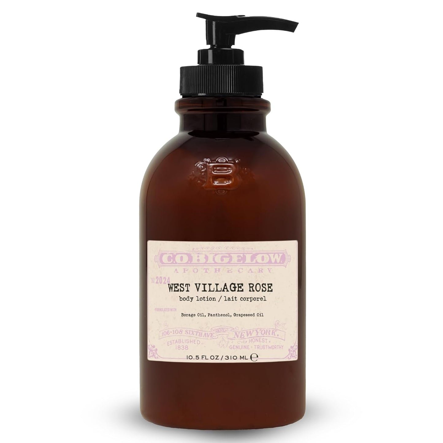 C.O. Bigelow Rose Body Lotion - Moisturizing Formula with Shea Butter & Borage Oil | 10.5 Fl Oz