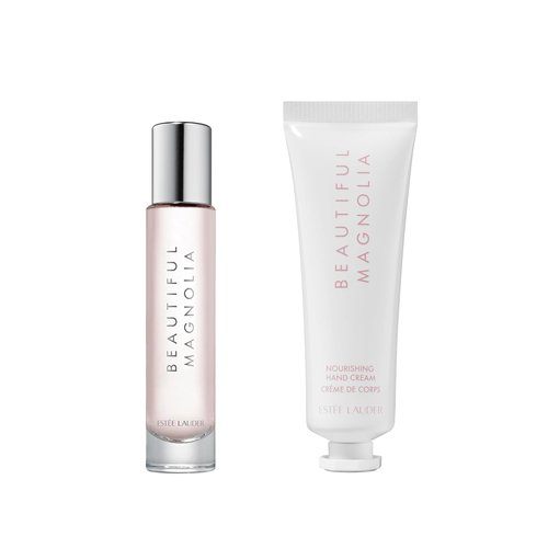 Estée Lauder Beautiful Magnolia Travel Set - Eau de Parfum Spray 0.34 Fl Oz + Moisturizing Hand Cream 1 Oz