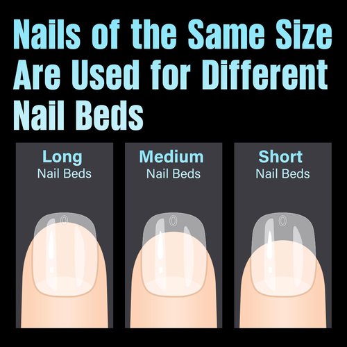 TOMICCA Short Almond Nail Tips, 240Pcs Half Matte Soft Acrylic Nail Tips, 12 Sizes Pre-Shaped Acrylic Nails Full Cover False Nails Almond Press on Nails Short Fake Nails for Extension Nail