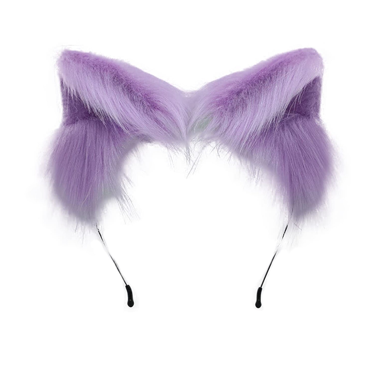 Faylay Wolf/Fox/Cat Ear Cosplay Headwear Girl Accessories Handmade Hairband Furry Ear Faux Fur Headband (SJ-8 Purple)