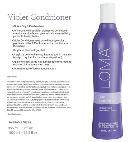 LOMA Violet Shampoo & Conditioner Duo - Sulfate, Gluten & Paraben Free | 12 oz Each