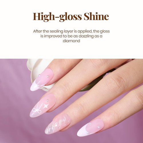 beetles Gel Polish No Wipe Gel Top Coat - Clear Color Top Coat Gel Nail Polish Shine Finish and Long Lasting, Soak Off Nail Lamp, 15ml Spring Nails Gifts for Women