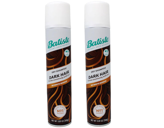 Batiste Dry Shampoo for Dark Hair - Oil Absorbing Formula | 3.81 oz (Pack of 2)
