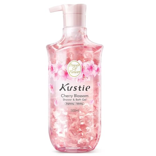Kustie Cherry Blossom Body Wash - Hydrating Floral Shower Gel with Niacinamide & Hyaluronic Acid, 16.9 fl oz