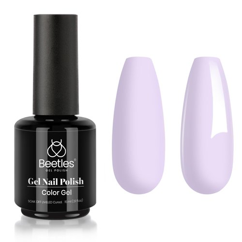 beetles Light Purple Gel Polish - 15ml Lilac Purple Violet Mauve Color Nail Gel Soak Off Uv LED Nail Lamp Gel Polish Spring Colors Nail Art Manicure Salon DIY Home Solid Color Gel