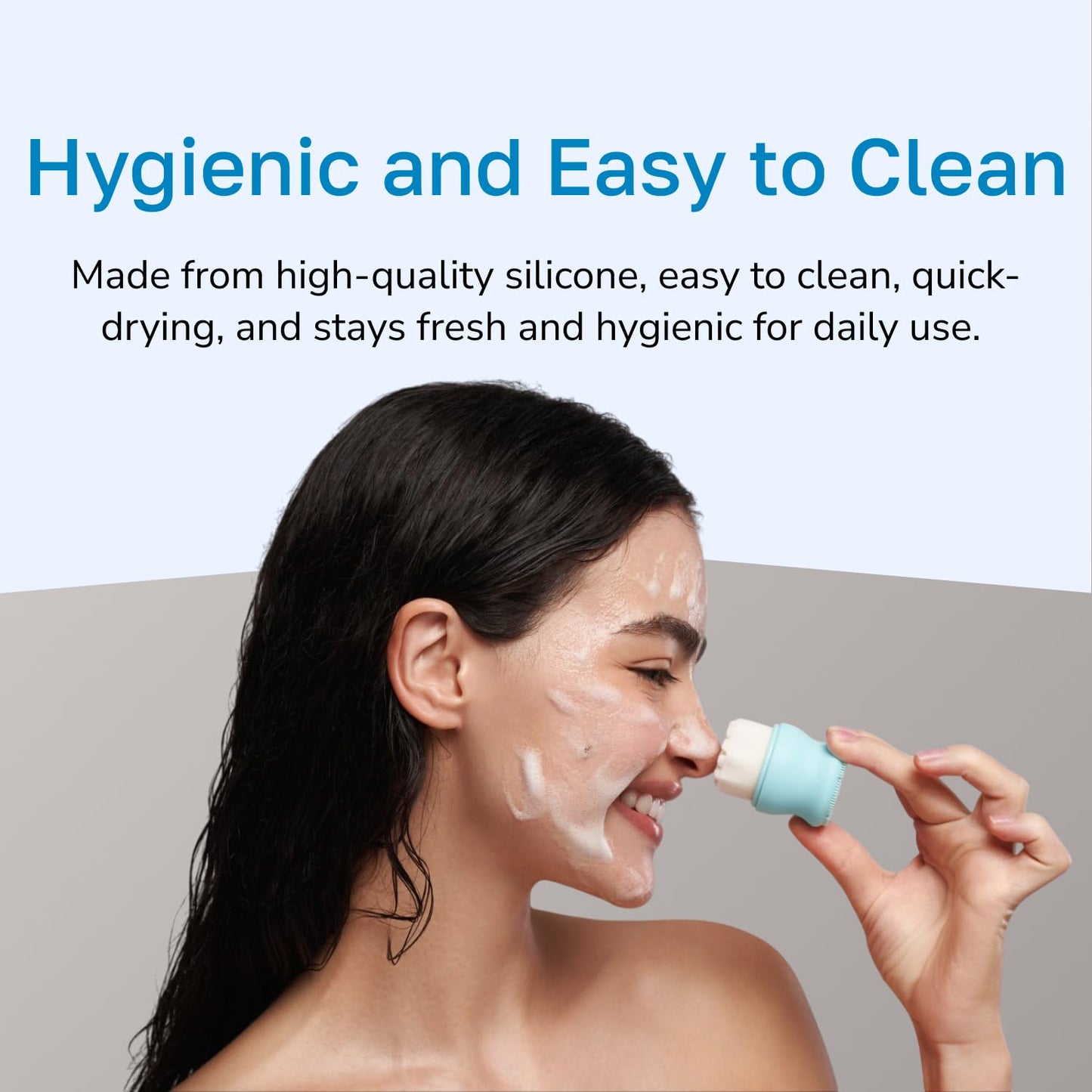 SILKLE Silicone Face Scrubber - Versatile Skincare Essential for Gentle Facial Cleansing, Exfoliation and Scrub - Exfoliating Face Wash and Cleanser Brush for Your Skin - 2 Pack - Blue