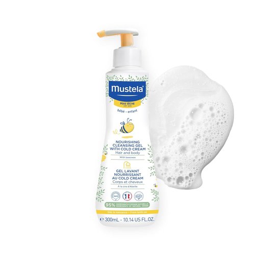 Mustela Baby Bath Time Gift Set | Dry Skin Care Essentials with Natural Avocado & Cold Cream - 2 Items