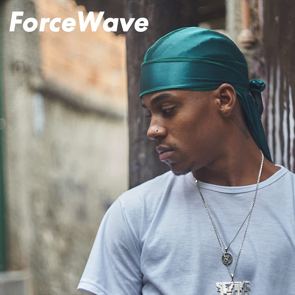 ForceWave 12 Pieces Silky Durag for Men Women Satin Durags for 360 Waves