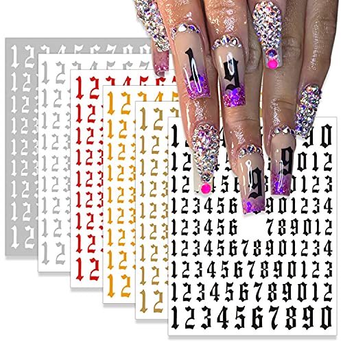 SILPECWEE 6 Sheets 5D Gold Embossed Nail Art Stickers Gem Crystal Irregular Geometric Frames Nail Stickers Designs Hollow Nail Decals Self Adhesive DIY Acrylic Nails Accessories