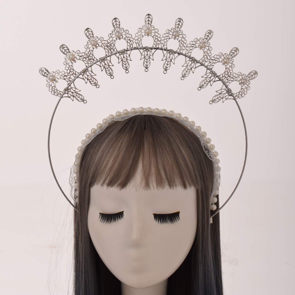 BLESSUME Mary Halo Crown Headband Goddess Headwear Halloween Costume Headpiece Headdress for Cosplay Party (V)