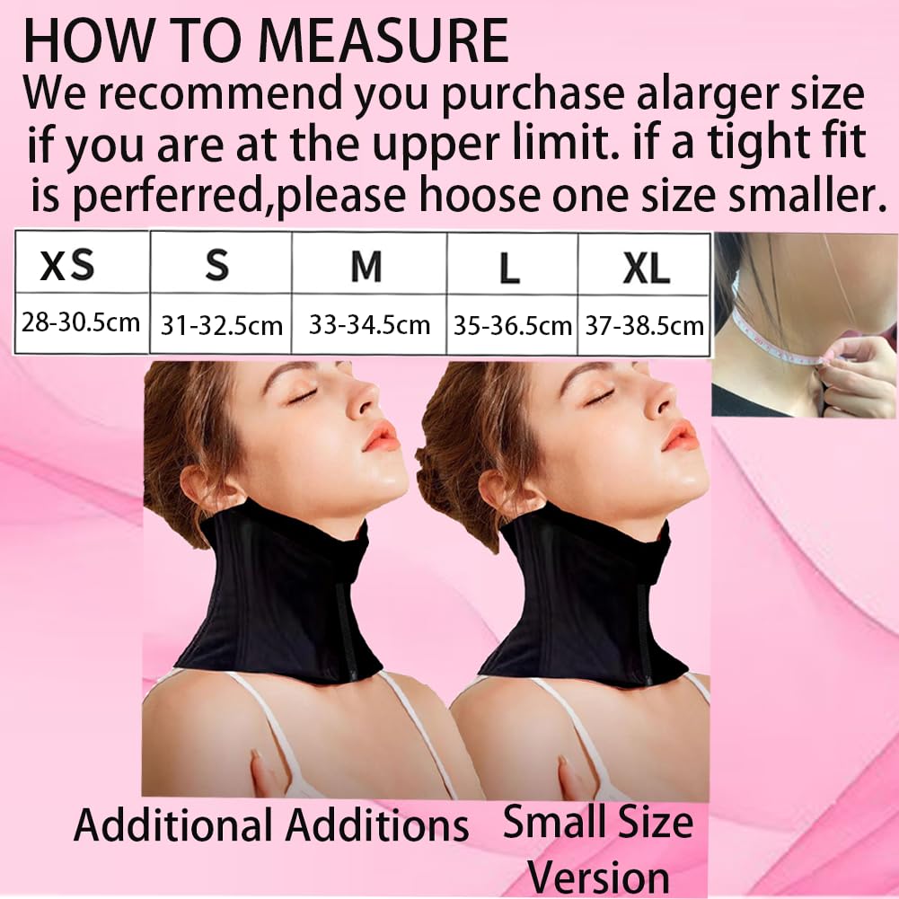 CMRCOYO Neck braces for neck pain and support Chin strap for sleeping Neck wrinkle patches and double chin reducer stretcher (BLACK, XL)