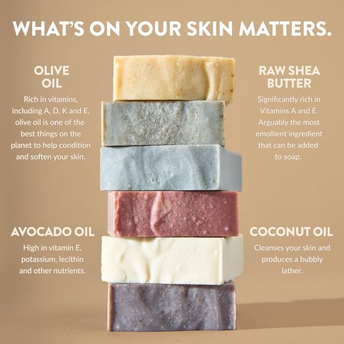 Crate 61 Organics Natural Bar Soap - Handmade Plant-Based Formula with Essential Oils | Pack of 6 (Citrus)