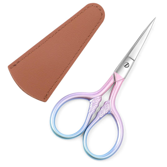 Lobodt Personal Care Professional Beauty Tools (pink) Small scissors Facial hair removal and ear, nose and eyebrow, beard trimming Stainless steel fine straight head scissors