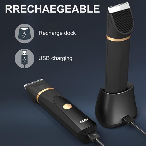 OLOV Electric Body Hair Trimmer - Versatile Wet/Dry Groomer for Men & Women - Waterproof, USB Rechargeable, Black