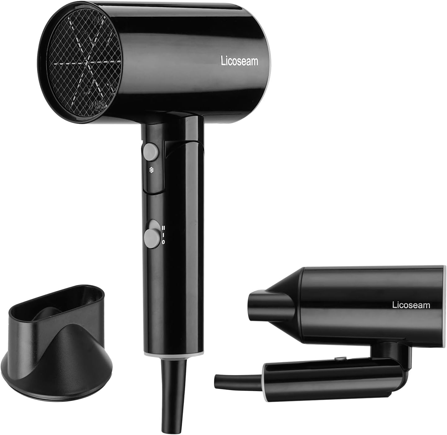 Skiennix Hair Dryer - 1600W Compact Foldable Blow Dryer for Fast Drying - Sleek Black Design