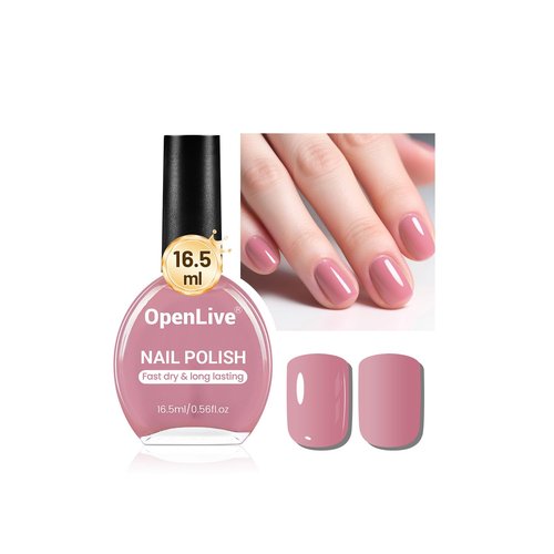 OpenLive Dusty Rose Nail Polish - Quick Drying, Long Lasting Color | 16.5ml Light Pink for DIY Manicure