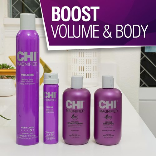 CHI Magnified Volume Finishing Hair Spray - Boost Volume & Shine | 12 Oz for Maximum Fullness