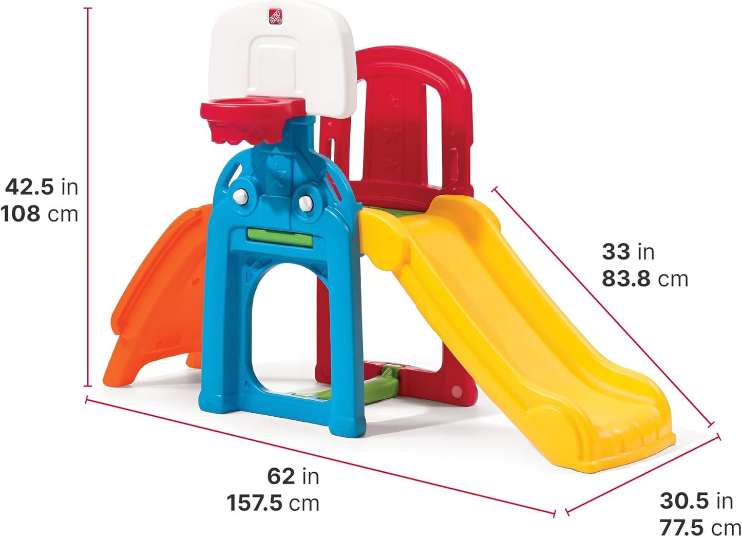 Step2 Game Time Sports Climber - Kids Indoor/Outdoor Playset with Slide, Climbing Wall & Basketball Hoop | For Ages 2-6