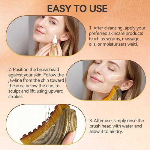 Lymphatic Contour Face Brush, Lymphatic Drainage Brush, Soft Bristle Contour Massager for Jawline Shaping and Double Chin, Ergonomic Design Fits Facial Skin Precisely