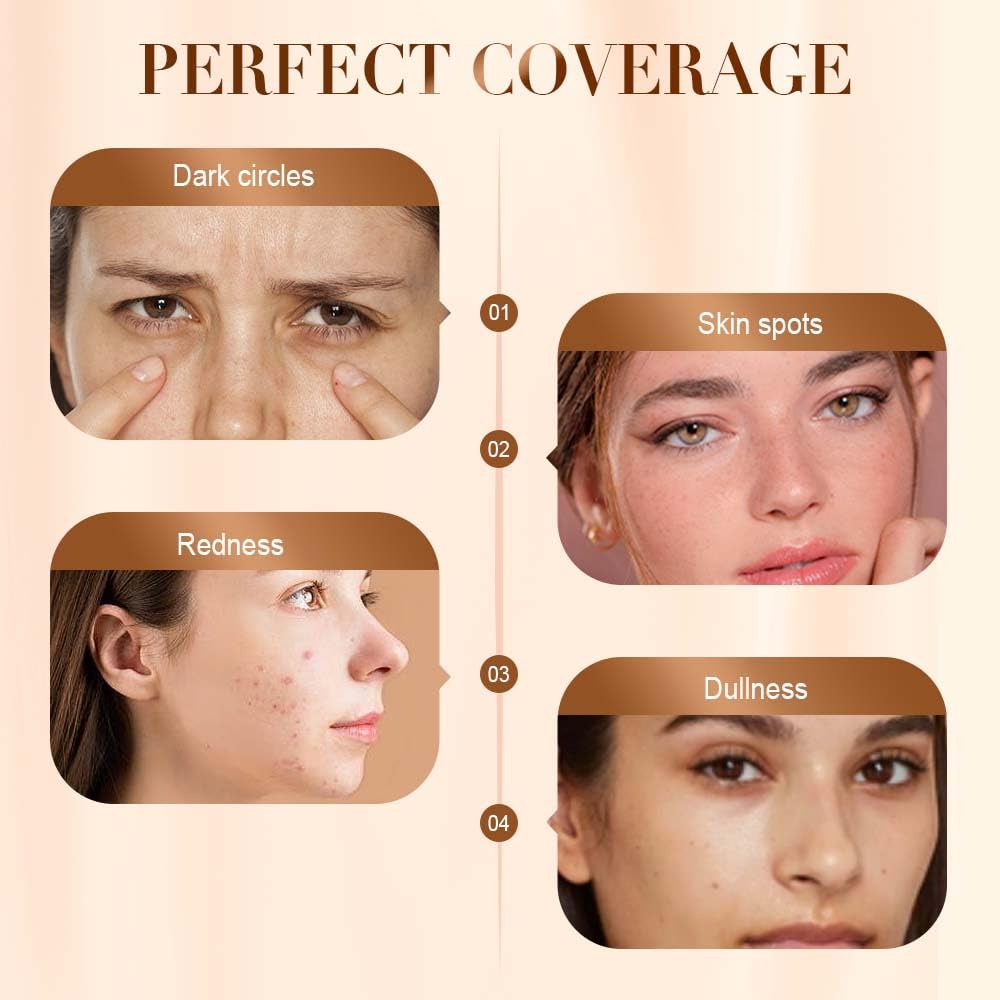 Skiennix Color Changing Foundation - SPF 15, Hydrating Full Coverage for Fair to Medium Skin Tones | 2 Packs