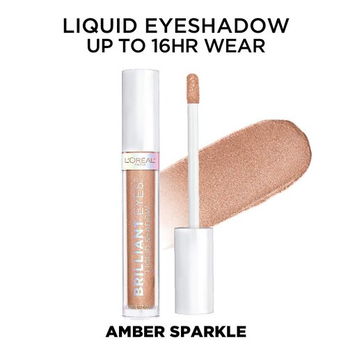 L'Oreal Paris Brilliant Eyes Shimmer Liquid Eye Shadow - Longwearing, Crease-Resistant, Amber Sparkle, 0.1 oz.